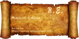 Musics Edina névjegykártya